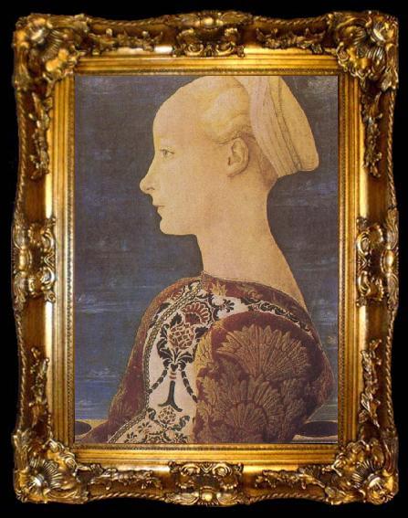 framed  DOMENICO VENEZIANO Portrait of a Young Woman, ta009-2